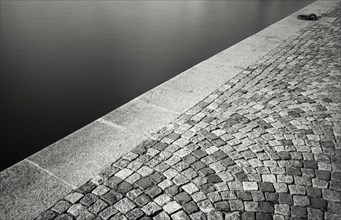 Empty dock with cobblestones in Stockholm