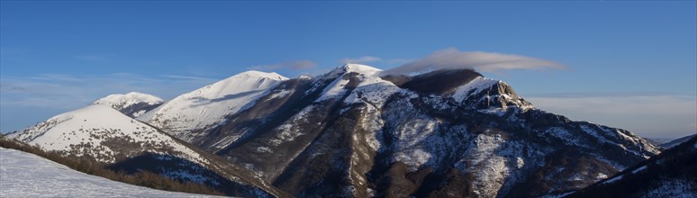 Mount Catria with snow in winter