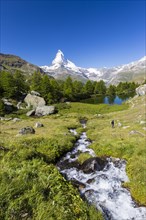 Man hiking at Grindjisee lake