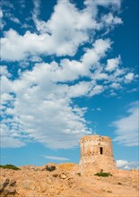 Genoese tower with clouds