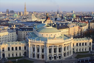 View from the observation tower on the Burgtheater and the city center during the Vienna Eistraum on Rathausplatz