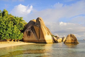 Granite rocks on the beach Anse Source d'Argent