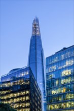Modern office buildings with the More London Riverside office complex and the The Shard skyscraper