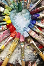 Many colorful brushes