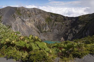 Main crater of the Irazu volcano with crater lake