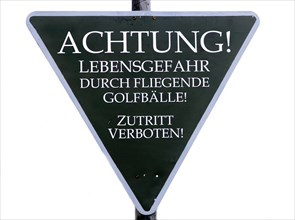 Warning sign in German