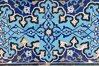 Close-up of tile patterns at Shah-i-Zinda Necropolis