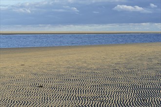 Ripple patterns in front of a tidal creek on the western beach of Spiekeroog