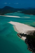 Aerial view of Whitehaven in the Whitsunday Islands