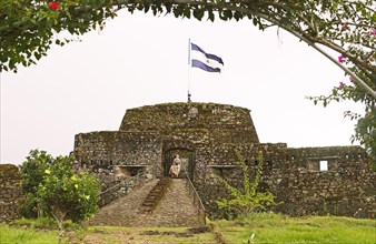 Castle with national flag