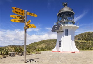 World sign post at Cape Reinga Lighthouse