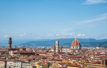 City panorama with Florence Cathedral with the dome by Brunelleschi