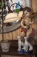 Lamp with putto and greyhounds