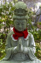 Buddha statue with colorful caps