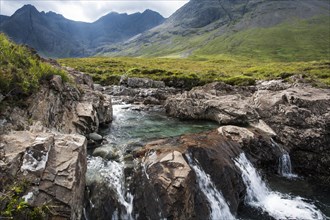 The Fairy Pools in Glen Brittle with Cuillin Hills behind