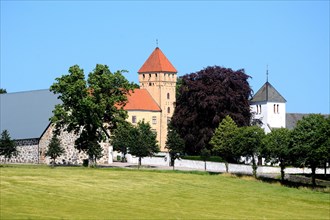 Tosterup manor with castle and church In Tomelilla community