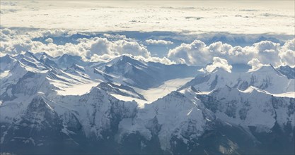 Aerial view of the mountains Eiger