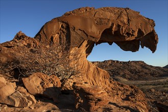 Large rock formation in evening light