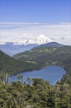 Lago Tinquilco lake and volcano Villarrica