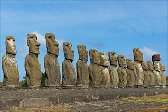 Row of Moai statues
