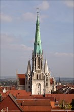Spire of Marienkirche Church in Muhlhausen
