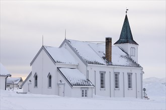 Snowy church