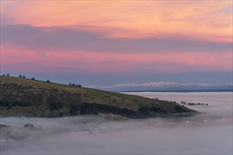 Christchurch in the fog before sunrise