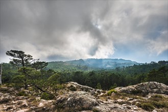 Mountain landscape with dramatic clouds