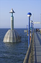 Submerged gondola at the pier of Zingst