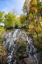 Rottach waterfall in the autumn