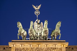 Quadriga of Brandenburg Gate at night