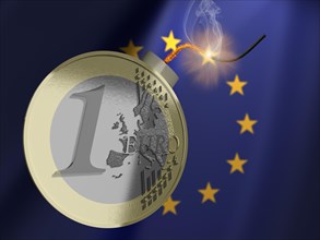 Euro coin with fuse