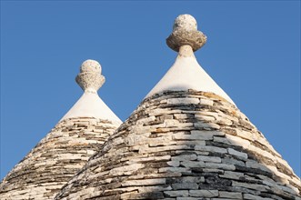 Conical roofs and pinnacles of Trullo houses