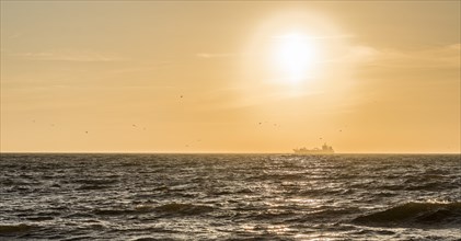 Sunset over the sea off Sylt