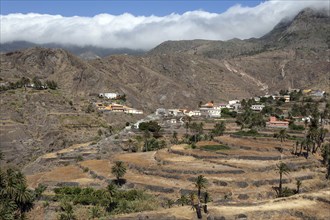 View of terraced fields and Alojera