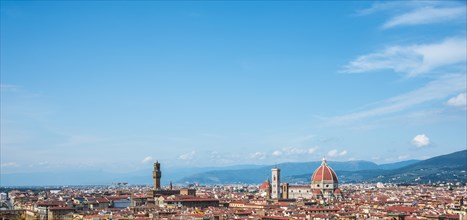 City panorama with Florence Cathedral with the dome by Brunelleschi
