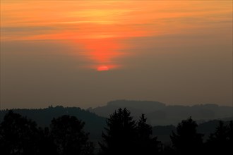 Sunset in Traunstein from Hochberg