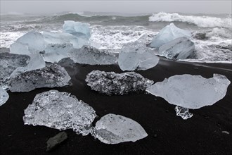 Ice floes on the Jokulsarlon lava beach