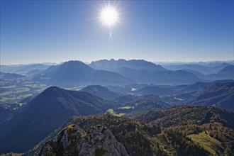 View from Mt Brunnstein in the Mangfall Mountains to the southeast
