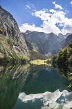 Obersee lake with water reflection
