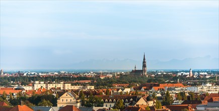 Cityscape of Munich with Mariahilfkirche church