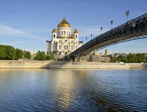 Cathedral of Christ the Saviour and Patriarshy Bridge over Moskva River
