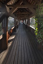 Old wooden bridge to Lauf Castle or Wenzelschloss