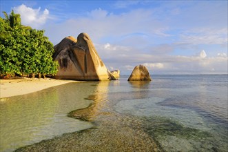 Granite rocks on the beach Anse Source d'Argent