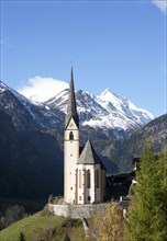 Pilgrimage church of St. Vincent with Mt Grossglockner