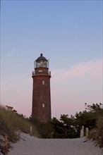 Lighthouse in Darsser Ort in the evening