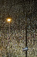 Street lamp with Christmas lights
