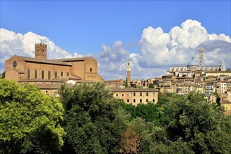 Historic centre with the Basilica of San Domenico and the Duomo of Siena