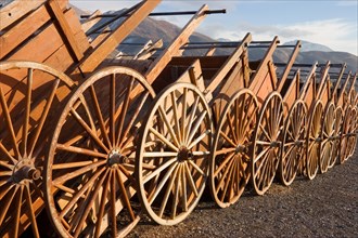 Handcarts used by the Mormon pioneers in the mid 19th century trek westward