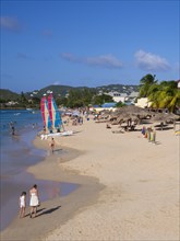 Beach of Rodney Bay with hotels